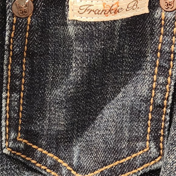 Original Vintage Limited Edition Frankie B Dark Wash Denim Dress Jumpsuit Size 2 - Picture 6 of 11
